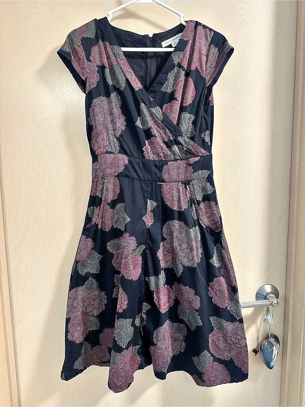 Mata Traders Lucille Dress Lucille Floral Midi Dress Black & Pink Medium SS